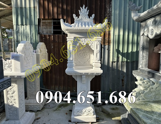 Mẫu am thờ đá trắng đẹp bán tại Cà Mau - Am đá trắng thờ tro cốt, thờ thần linh tại Cà Mau