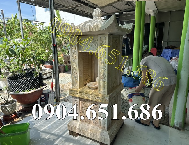 Mẫu am thờ đá vàng đẹp bán tại An Giang, Kiên Giang - Am đá vàng thờ tro cốt, thờ thần linh tại An Giang
