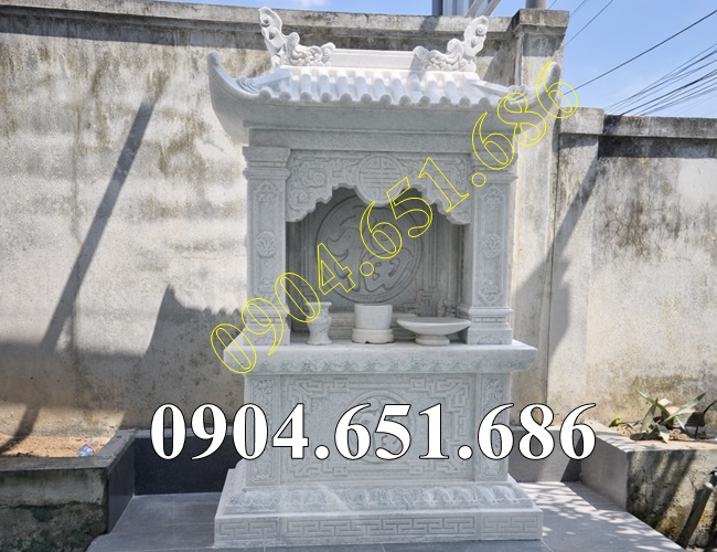 Mẫu am thờ đá trắng đẹp bán tại Bình Dương - Lắp đặt am miếu thờ thần linh, thờ tro cốt tại Bình Dương