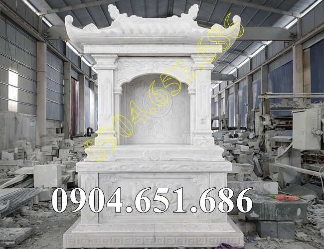 Mẫu am thờ đá trắng đẹp bán tại Kiên Giang, An Giang - Am miếu thờ, bàn thiên thờ thần linh, thờ tro cốt tại Kiên Giang