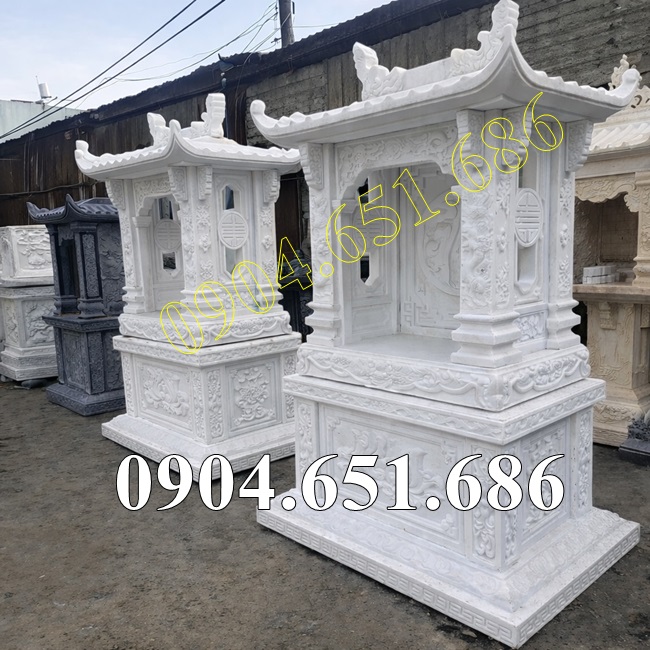 Mẫu am thờ đá trắng đẹp bán tại Sóc Trắng, Cần Thơ - Am miếu thờ tro cốt, thờ thần linh tại Sóc Trăng