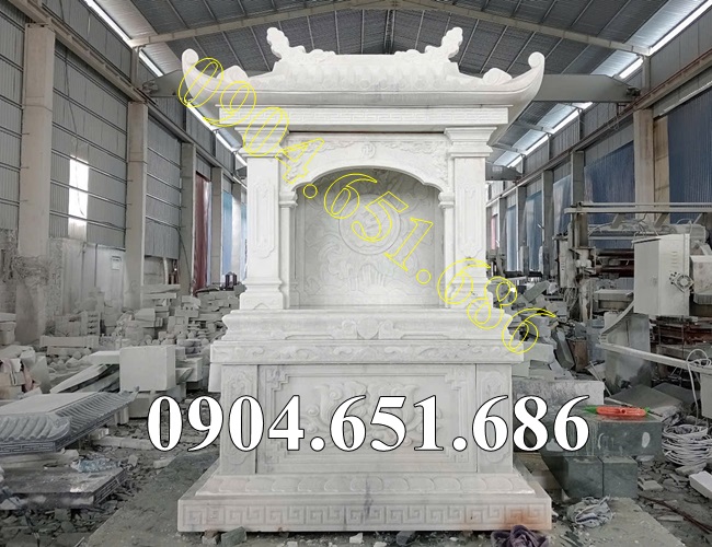 Mẫu am thờ đá trắng đẹp bán tại Trà Vinh, Vĩnh Long - Am miếu thờ thần linh, thờ tro cốt tại Trà Vinh