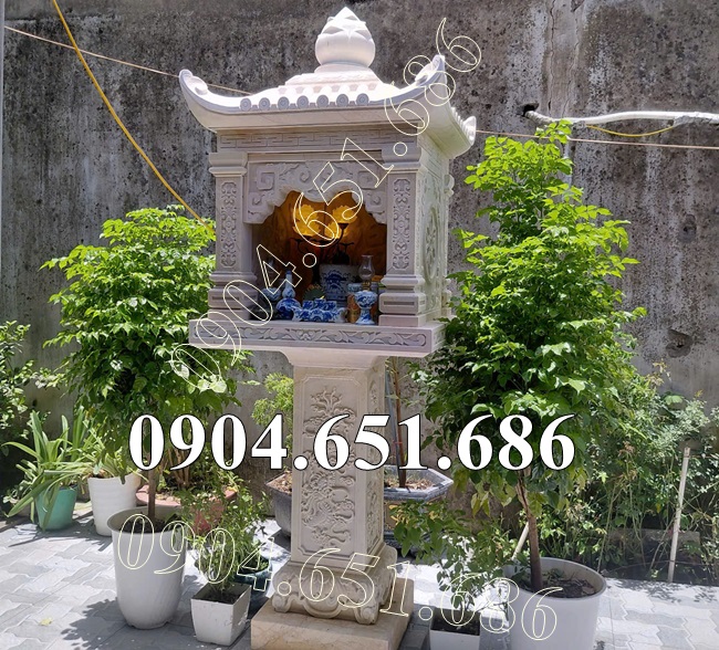 Mẫu am thờ đá vàng đẹp bán, lắp đặt trọn gói tại Bình Dương - Am miếu thờ thần linh ngoài trời tại Bình Dương