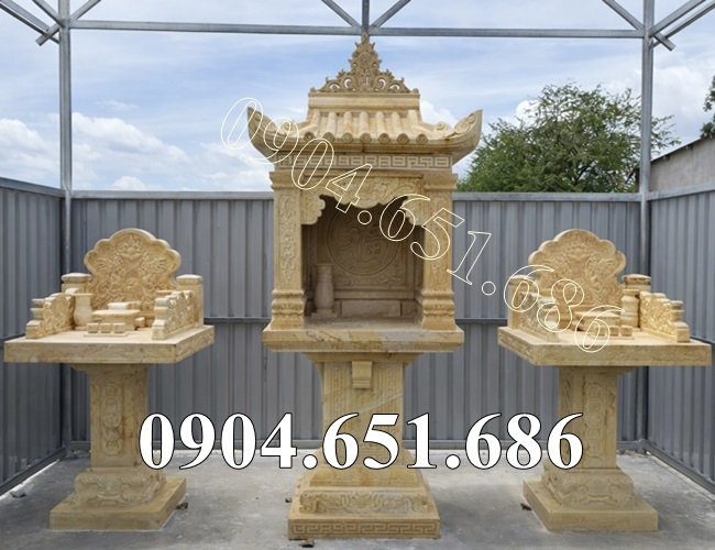 Mẫu am thờ đá vàng đẹp bán tại Kiên Giang, An Giang - Am miếu thờ nhỏ thờ tro cốt, thờ thần linh thổ địa tại Kiên Giang