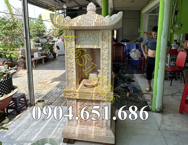 Mẫu am thờ đá vàng đẹp bán tại Sóc Trăng - Am miếu thờ nhỏ thờ thần linh, thờ tro cốt tại Sóc Trăng
