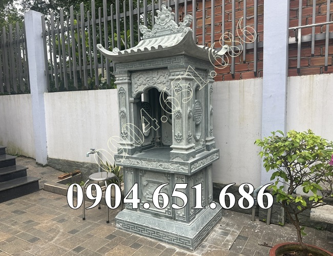 Mẫu am thờ đá xanh rêu đẹp bán tại Bạc Liêu, Cà Mau - Am miếu thờ nhỏ để tro cốt, thờ thần linh tại Bạc Liêu