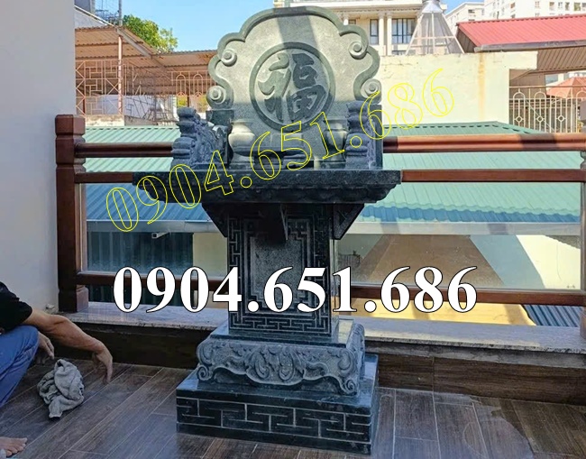 Mẫu bàn thờ thiên đá xanh rêu đẹp thờ thần linh ngoài trời bán tại Bình Dương - Cây hương ngoài trời tại Bình Dương