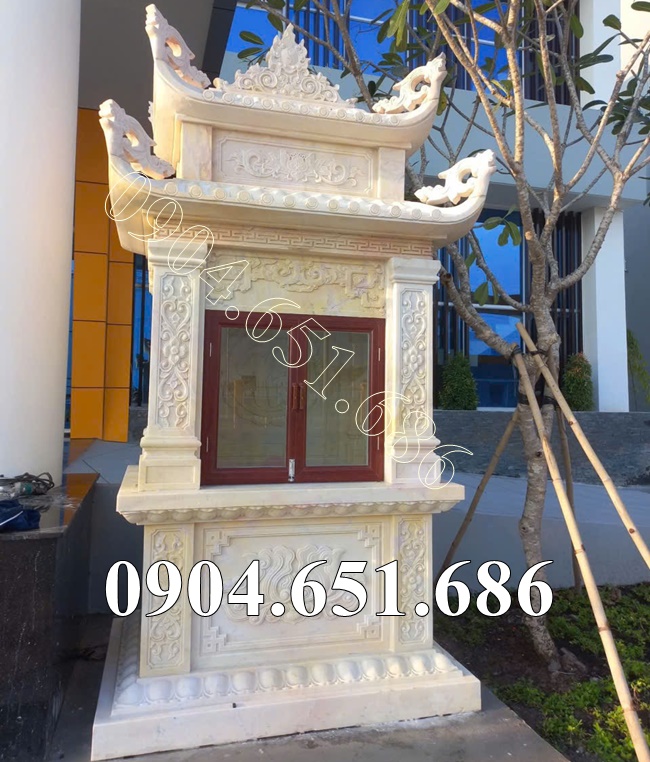 Mẫu am thờ đá vàng đẹp thờ ngoài trời 04 - Miếu thờ thần linh bán toàn quốc