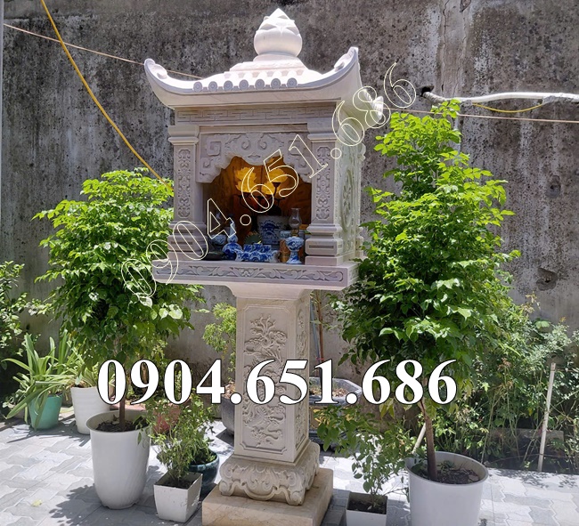 Mẫu am thờ ngoài trời đá vàng đẹp 03 - Am miếu thờ bán tại các tỉnh thành phố