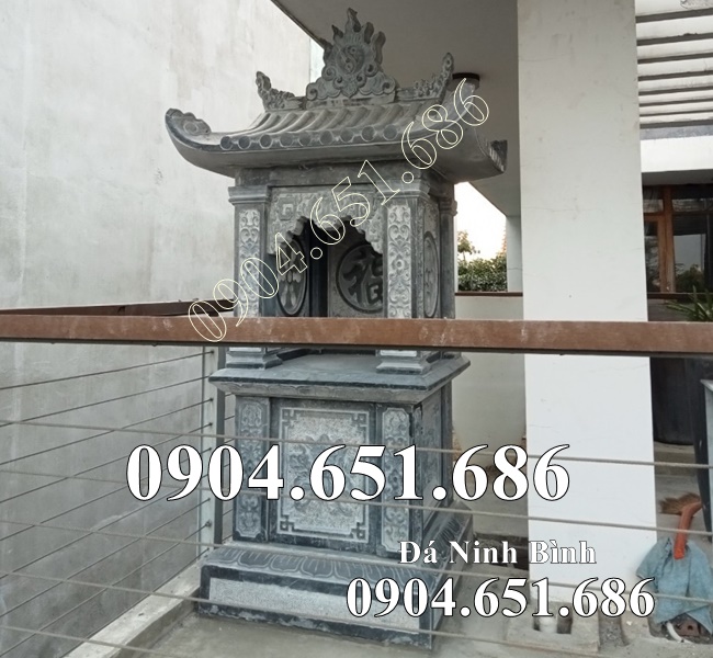 Mẫu am thờ nhỏ bằng đá khối tự nhiên đẹp 02 - Am bàn thờ ngoài trời, thờ tro cốt